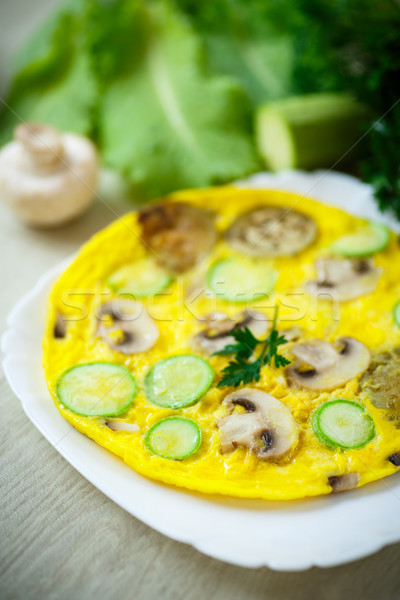 fried omelette with zucchini Stock photo © Peredniankina