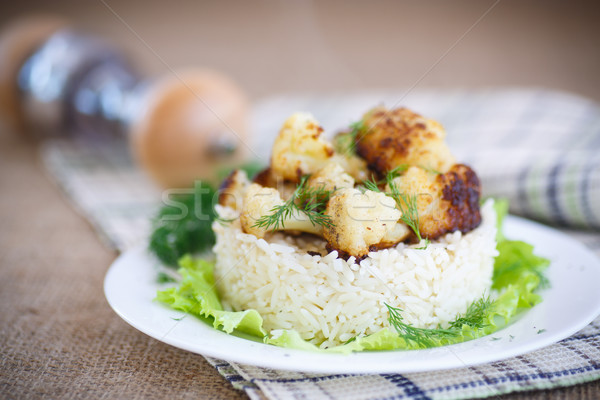 жареный цветная капуста риса гарнир продовольствие Сток-фото © Peredniankina