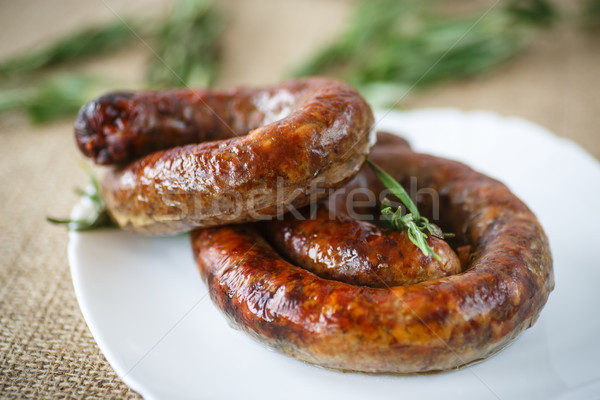 homemade bratwurst stock photo