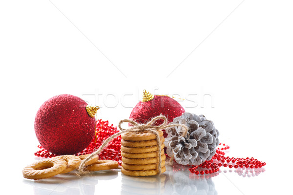 Stockfoto: Christmas · cookies · decoratie · witte · boom · voedsel