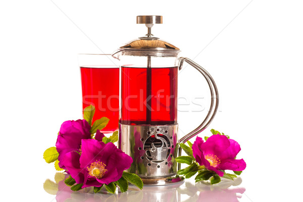 tea with rose hips with flowers Stock photo © Peredniankina