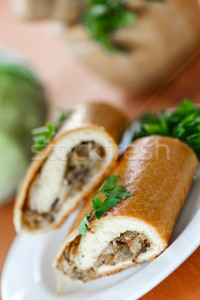 Foto stock: Pie · col · setas · placa · torta · cena