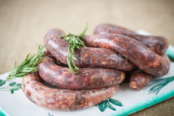 home hepatic raw sausage with rosemary Stock photo © Peredniankina