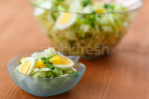 Vers salade eieren groenten plaat gezondheid Stockfoto © Peredniankina