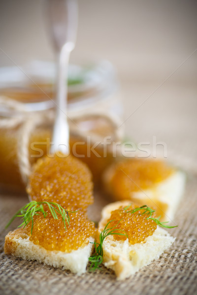 bread spread with salted pike caviar Stock photo © Peredniankina