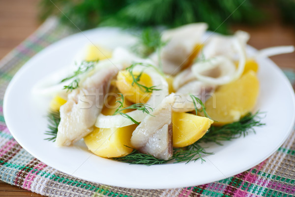 salted herring with boiled potatoes  Stock photo © Peredniankina