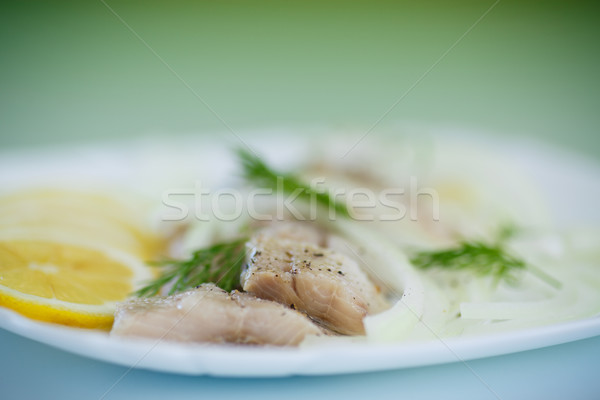 pieces of salted herring with onions Stock photo © Peredniankina