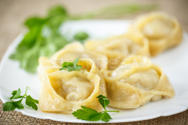 Stock photo: boiled manti