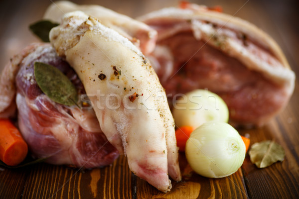 Raw food gotować mięsa zestaw tabeli kurczaka Zdjęcia stock © Peredniankina