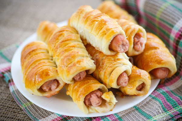 sausage baked in pastry Stock photo © Peredniankina