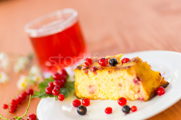 Cottage cheese pie with berries Stock photo © Peredniankina