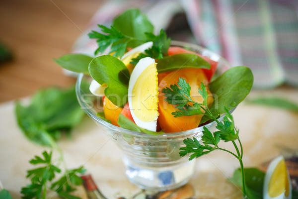 sorrel salad and tomatoes with egg Stock photo © Peredniankina