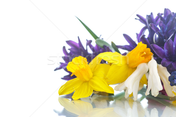 Gyönyörű virágcsokor tavaszi virágok fehér tavasz kert Stock fotó © Peredniankina