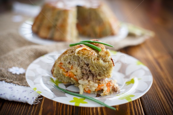 potato casserole with vegetables inside Stock photo © Peredniankina