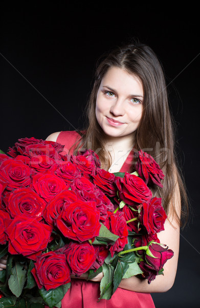 Stock photo: beautiful girl with roses