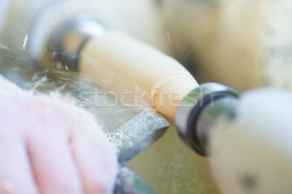 hand with a chisel in the course of the woodwork Stock photo © Peredniankina