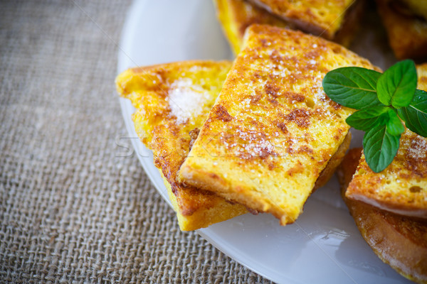 sweet toast fried egg sprinkled Stock photo © Peredniankina