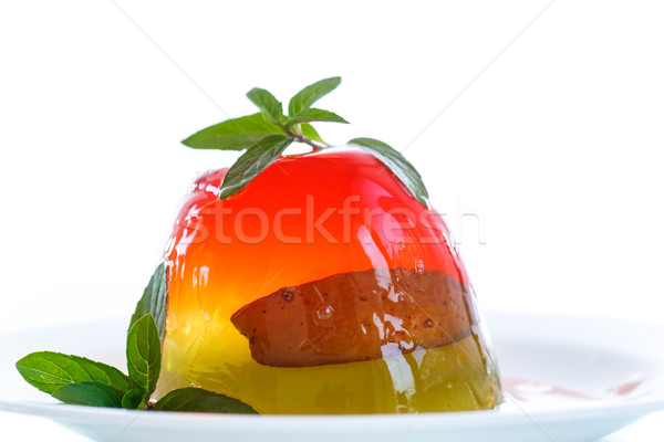 Stockfoto: Gelei · zoete · vruchten · glas · groene · snoep