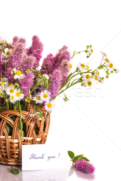 Köszönjük hála virágcsokor gyönyörű virágok fehér Stock fotó © Peredniankina