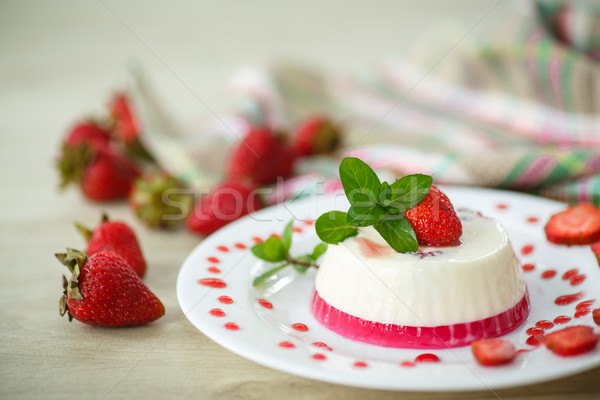 milk with strawberry jelly  Stock photo © Peredniankina