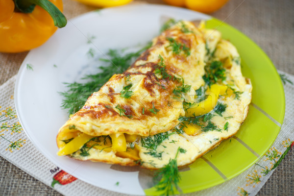 delicious omelet with peppers and herbs  Stock photo © Peredniankina