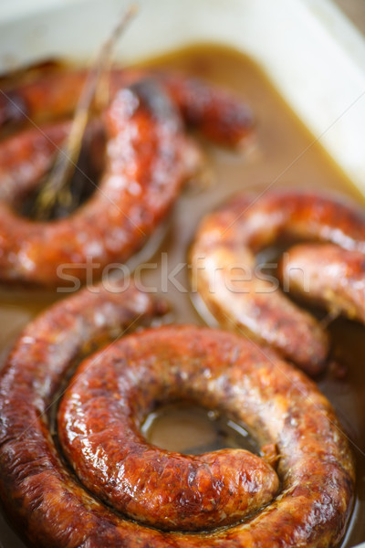 homemade bratwurst stock photo