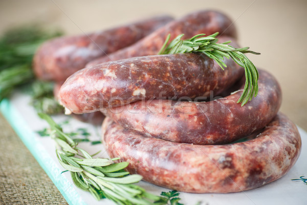 home hepatic raw sausage with rosemary Stock photo © Peredniankina