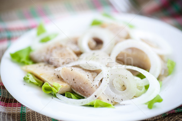 Piezas salado cebollas especias alimentos peces Foto stock © Peredniankina