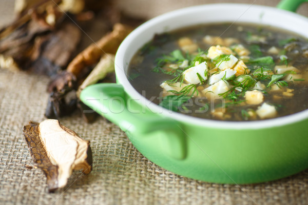 sorrel soup with dried mushrooms Stock photo © Peredniankina