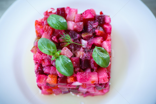 Stock photo: salad of boiled vegetables with beets