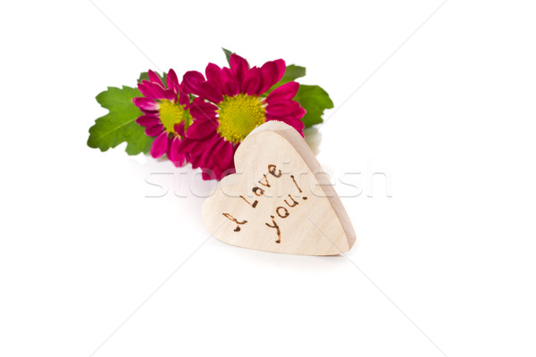 wooden heart with a declaration of love Stock photo © Peredniankina