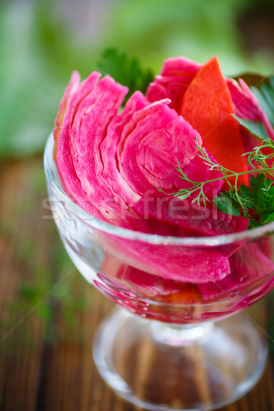 Stockfoto: Zuurkool · wortelen · specerijen · schotel · voedsel · eten