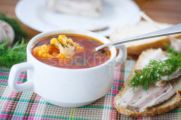 Stock photo: vegetable soup with cauliflower and beets