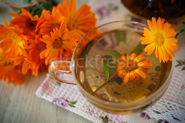 Herbal tea with marigold flowers Stock photo © Peredniankina
