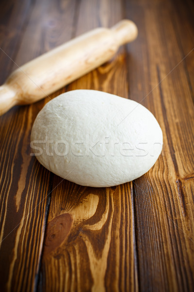 Сток-фото: сырой · дрожжи · деревянный · стол · фон · белый · приготовления