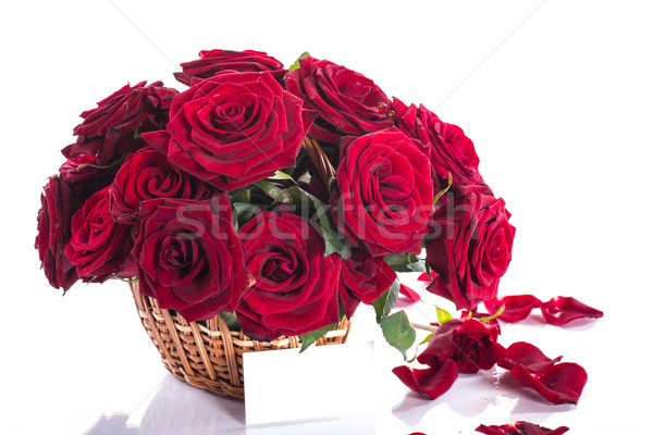 roses in a wicker basket Stock photo © Peredniankina