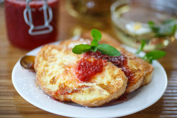 Tatlı tost şeker nane kahvaltı gıda Stok fotoğraf © Peredniankina