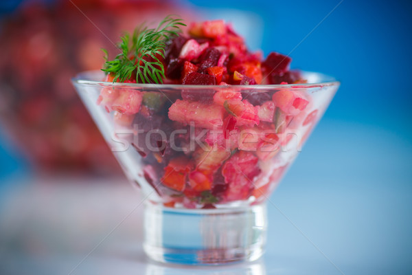 Foto stock: Salada · legumes · azul · vermelho · prato