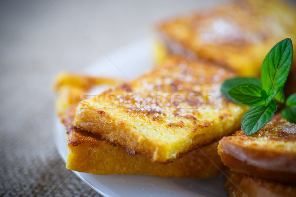 sweet toast fried egg sprinkled Stock photo © Peredniankina