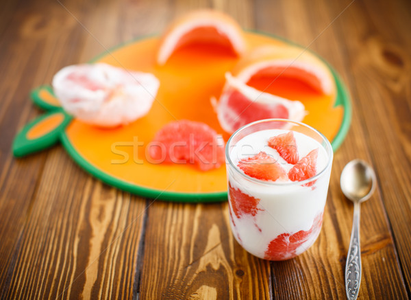 Greek yogurt with red grapefruit  Stock photo © Peredniankina