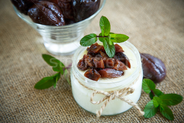 sweet milk yogurt with prunes Stock photo © Peredniankina