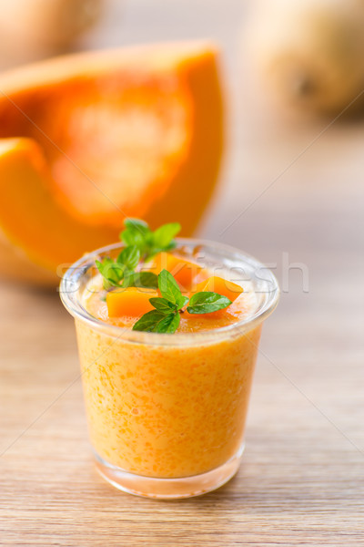 Foto stock: Abóbora · doce · de · vidro · laranja · beber