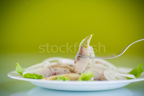 pieces of salted herring with onions Stock photo © Peredniankina