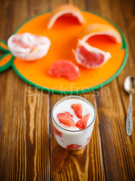 Greek yogurt with red grapefruit  Stock photo © Peredniankina