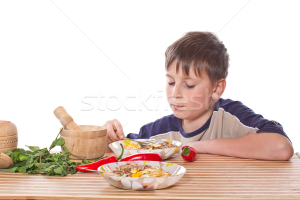 boy breakfast Stock photo © Peredniankina