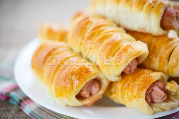 sausage baked in pastry Stock photo © Peredniankina