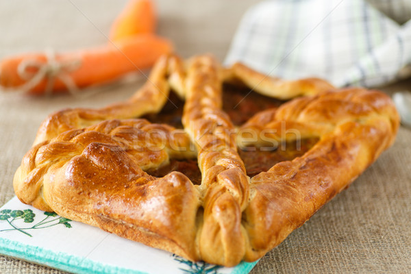 Pie dough with braised cabbage Stock photo © Peredniankina