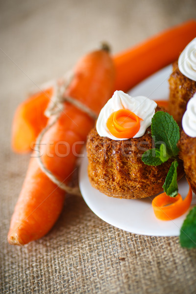 Foto stock: Cenoura · doce · chantilly · de · páscoa