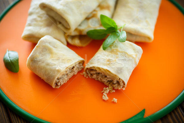 thin pancakes stuffed with meat  Stock photo © Peredniankina