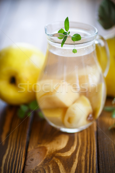 Quitte süß Glas Hintergrund Früchte Stock foto © Peredniankina